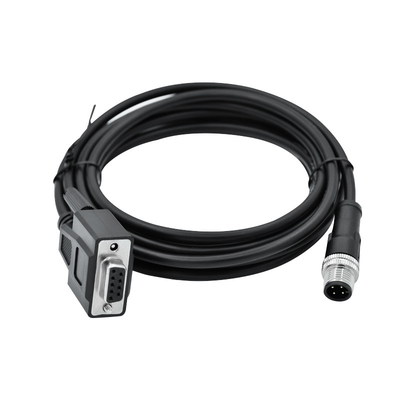 IP68 M12 4 Pin Male To DSUB 9 Pin Female Waterproof Cable Connector met de Kabel van pvc PUR