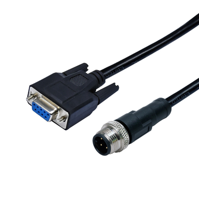 IP68 M12 4 Pin Male To DSUB 9 Pin Female Waterproof Cable Connector met de Kabel van pvc PUR