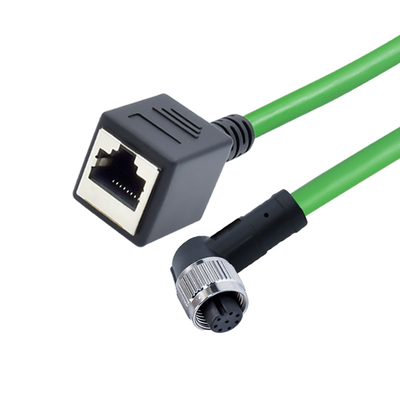 Mannelijke Vrouwelijke Waterdichte Flexibele Kabelschakelaar IP68 M12 D X Code 4pin 8pin aan Rj45-Stop