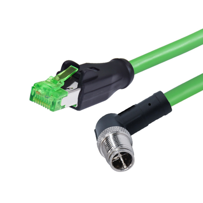 Mannelijke Vrouwelijke Waterdichte Flexibele Kabelschakelaar IP68 M12 D X Code 4pin 8pin aan Rj45-Stop