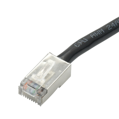 Kabel van de de Schakelaar Openlucht Rechte Zwarte Vorm van het schroefslot 8P8C Rj45 de Waterdichte Ethernet