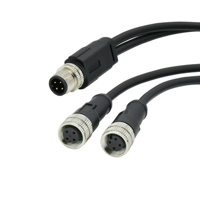 Een Code 4 Waterdichte M12 Schakelaar van de Speldm12 Y de Splitser Gevormde Kabel IP68