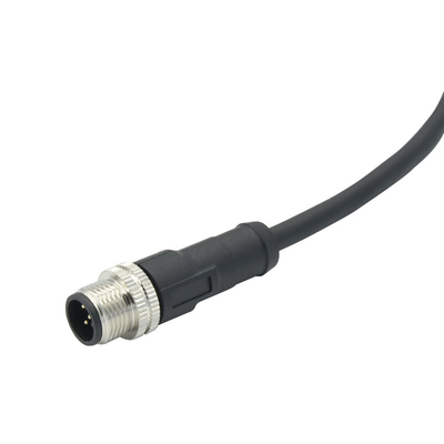 Waterdichte M12 3 de Zwarte Kabel van Pin Connector Straight Plug Sensor aan Vrije Beëindigenschakelaar