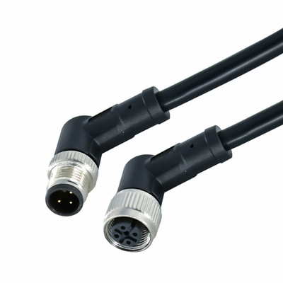 Een Gecodeerde Vrouwelijke Mannelijke M12 3 Pin Connector Straight Angle Outdoor Waterdichte Kabelschakelaar