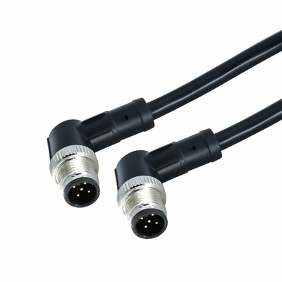 Waterdichte Elleboog/rechtstreeks M12-Kabelschakelaar 3 - 17 Pin Solder Locking System