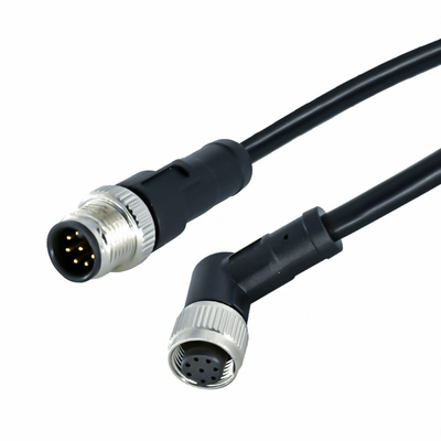 Waterdichte Elleboog/rechtstreeks M12-Kabelschakelaar 3 - 17 Pin Solder Locking System