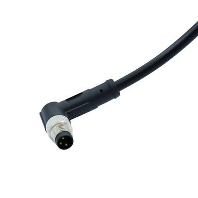 Elektrische M8 3-pins A-code waterdichte connector mannelijke vrouwelijke rechte hoek elleboog Pvc Pur voedingskabel