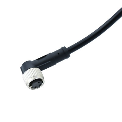 Elektrische M8 3-pins A-code waterdichte connector mannelijke vrouwelijke rechte hoek elleboog Pvc Pur voedingskabel