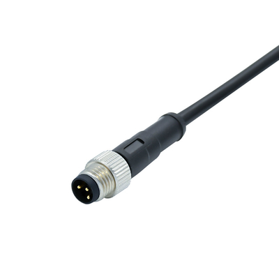 Elektrische M8 3-pins A-code waterdichte connector mannelijke vrouwelijke rechte hoek elleboog Pvc Pur voedingskabel