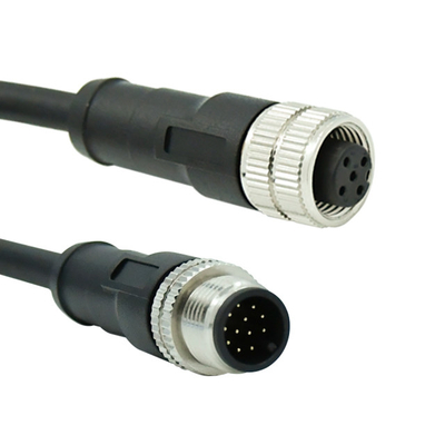 Elleboog/rechtstreeks M12 4 Pin Waterproof Cable Connector Male /Female