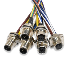 Mannelijke/vrouwelijke M12 waterdichte connector A B D X gecodeerd IP68/IP67