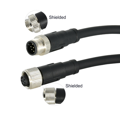 M12-connector met waterdichte 8-pins gevormde stekkabel