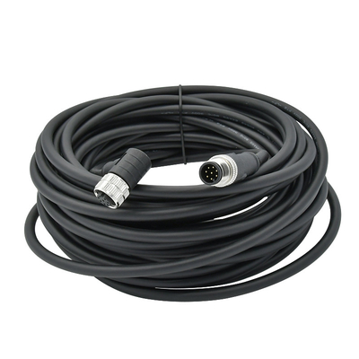 M12-connector met waterdichte 8-pins gevormde stekkabel