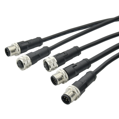 M12 mannelijke / vrouwelijke luchtvaartsocket 3/4/5/6/8/12/17-core pinhole connector met gegoten rubberen kern