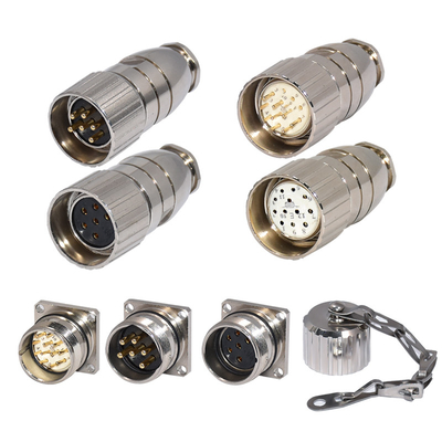 6P polen M23 connector met 500 paringscycli en CuZn contactmateriaal