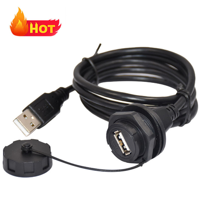 Vrouwelijke Micro USB Jack Waterdichte USB C kabel in zwarte kleur