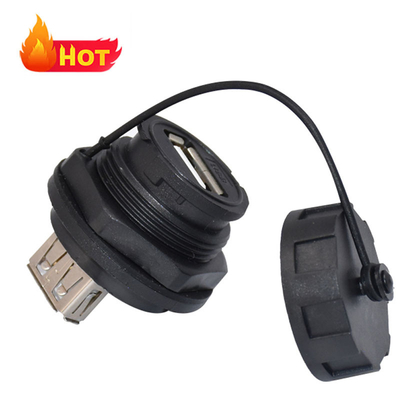 Vrouwelijke Micro USB Jack Waterdichte USB C kabel in zwarte kleur