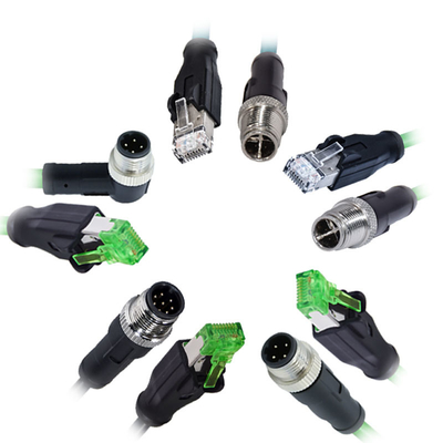 M12 naar RJ45 Waterdichte Connector 3-17 Pin A B C D X Code Mannelijk Vrouwelijk