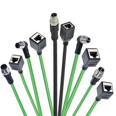M12 naar RJ45 Waterdichte Connector 3-17 Pin A B C D X Code Mannelijk Vrouwelijk