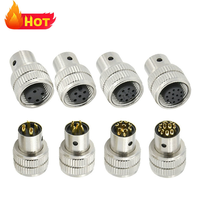 M12 Vrouwelijke schildplugconnector 3-17 pin IP67 waterdicht DIN-standaard