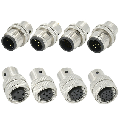 M12 Vrouwelijke schildplugconnector 3-17 pin IP67 waterdicht DIN-standaard