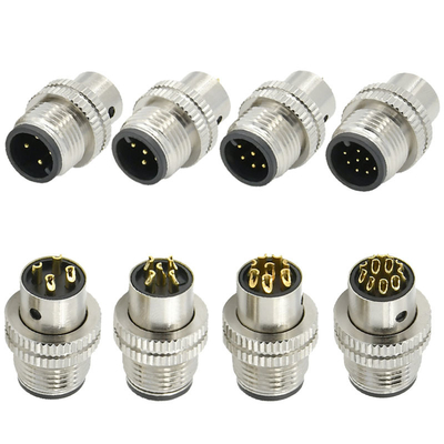 M12 Vrouwelijke schildplugconnector 3-17 pin IP67 waterdicht DIN-standaard