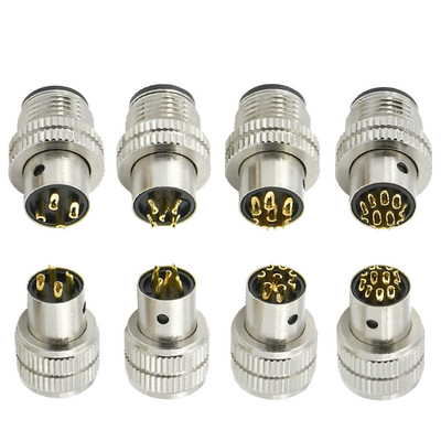 M12 Vrouwelijke schildplugconnector 3-17 pin IP67 waterdicht DIN-standaard