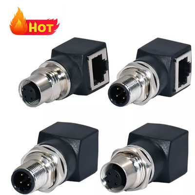 M12 tot RJ45 Ethernet Connector Manlijk Vrouwelijk IP67 Waterdicht 3-17 Pin
