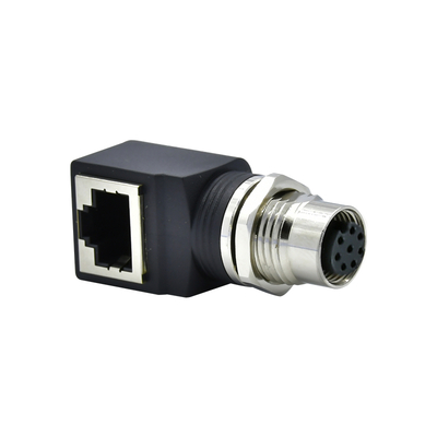 M12 tot RJ45 Ethernet Connector Manlijk Vrouwelijk IP67 Waterdicht 3-17 Pin