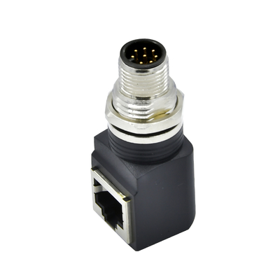 M12 tot RJ45 Ethernet Connector Manlijk Vrouwelijk IP67 Waterdicht 3-17 Pin