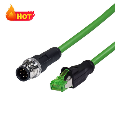 IP68 M12 X-code tot RJ45 Cat6 Ethernet-kabel 1 meter
