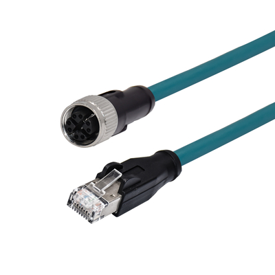 M12 X Code 8 Pin Man Waterdicht RJ45 Ethernet Kabel Cat 6