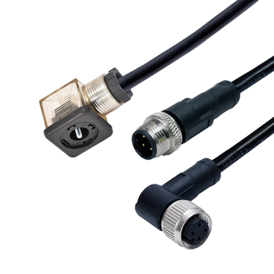 M12 naar magneetventiel connector waterdicht IP67 DIN 43650 A B C Type