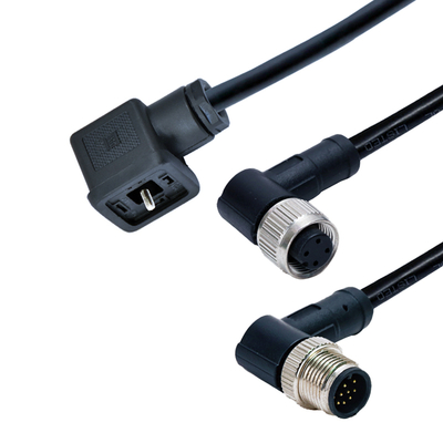 M12 naar magneetventiel connector waterdicht IP67 DIN 43650 A B C Type