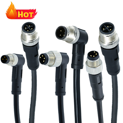 M12 Waterdichte connector van man tot man IP67 IP68 Messingcontacten