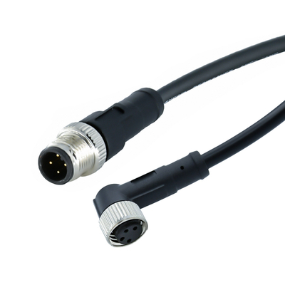 M12 Waterdichte connector van man tot man IP67 IP68 Messingcontacten