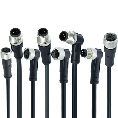 M12 Waterdichte connector van man tot man IP67 IP68 Messingcontacten