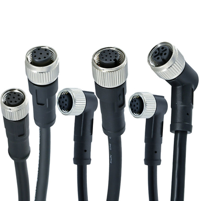 M12 Waterdichte connector van man tot man IP67 IP68 Messingcontacten