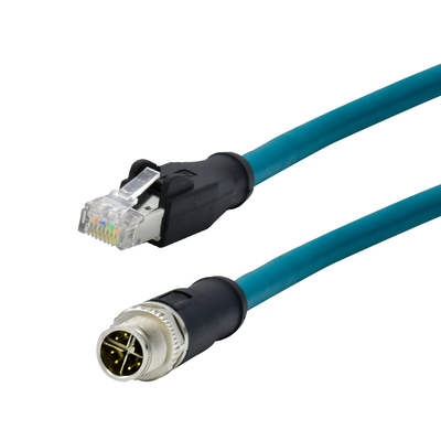 M12 X Code naar RJ45 Cat6 Adapter 10Gbps Waterdicht IP67