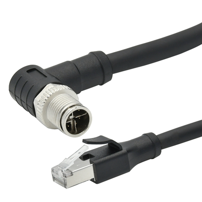 M12 X Code naar RJ45 Cat6 Adapter 10Gbps Waterdicht IP67
