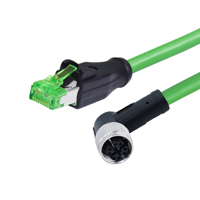 M12 naar RJ45 B D X Code IP67 Ethernet Connector voor Industrieel Gebruik