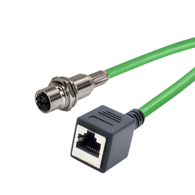 M12 8-pins X-gecodeerde mannelijk naar RJ45 Gigabit Ethernet Kabel IP67