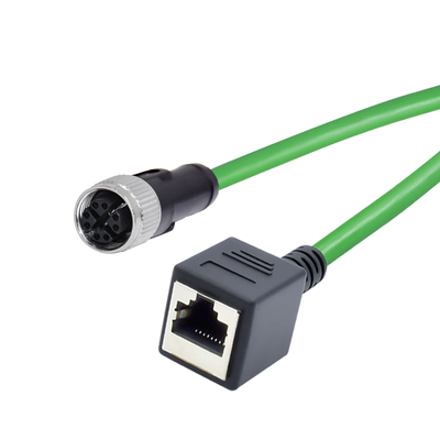 M12 8-pins X-gecodeerde mannelijk naar RJ45 Gigabit Ethernet Kabel IP67
