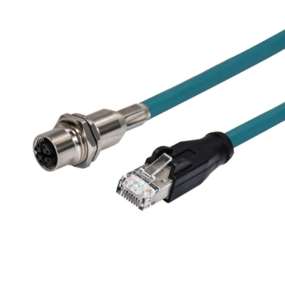M12 8-pins X-gecodeerde mannelijk naar RJ45 Gigabit Ethernet Kabel IP67