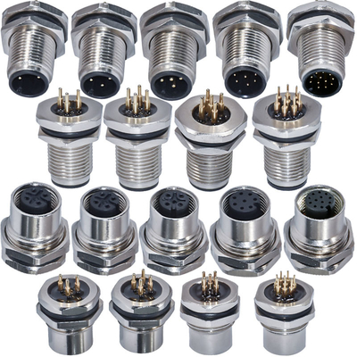 M12 A-code waterdichte aansluiting 3-17 pin IP67/IP68 DIN paneelmontage