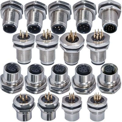 M12 A-code waterdichte aansluiting 3-17 pin IP67/IP68 DIN paneelmontage