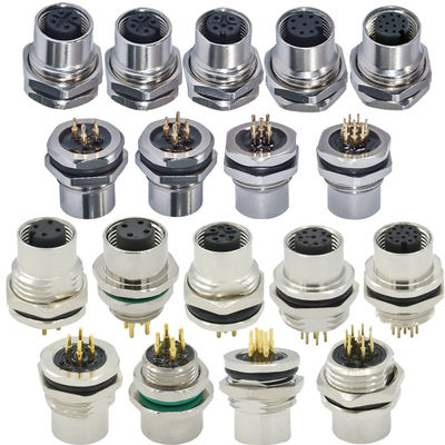 M12 A-code waterdichte aansluiting 3-17 pin IP67/IP68 DIN paneelmontage