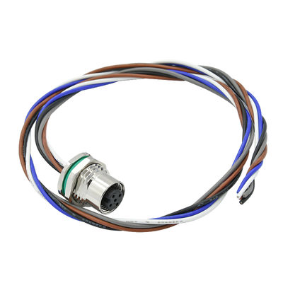 IEC 61076-2-104 Compliant M12 Waterproof Connector with Front Panel Mount and -25℃~85℃ Temperature Range