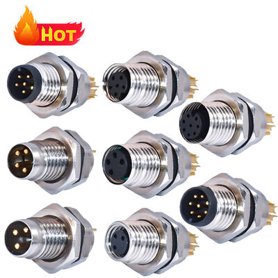 Rigoal IP67/IP68 M8 waterdichte cirkelvormige aansluiting met 250V nominale spanning en met met koper vergulde contacten