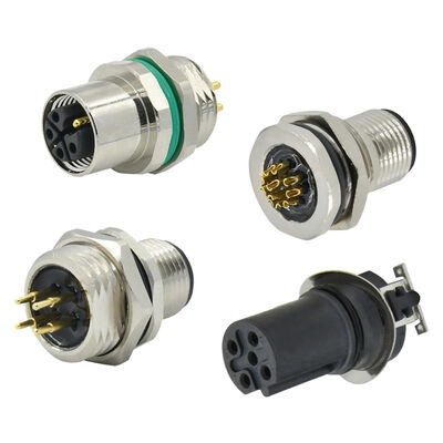 M8 Waterdichte Ronde Connector met IP67/IP68 Classificatie 3-8 Pins Paneelmontage voor 30-60V Toepassingen